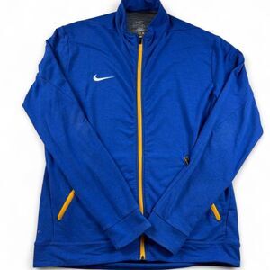 Nike Men’s Blue Dri-FIT Full-Zip Track Jacket Size Large Yellow Zippers